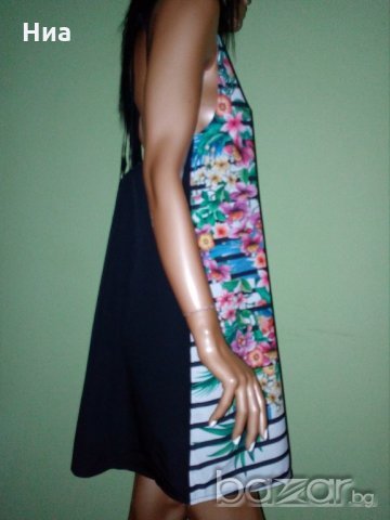 Пъстроцветна туника(рокля) за едра дама с интересен гръб-, снимка 5 - Рокли - 21363632