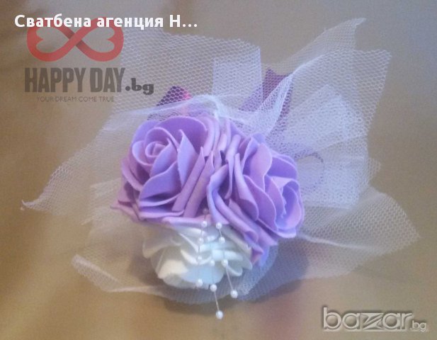 Сватбен букет за хвърляне Прима, снимка 4 - Сватбени аксесоари - 14769410