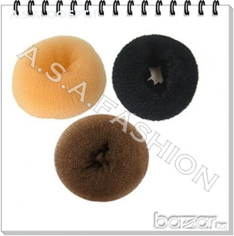 Подложка-гъба за кок в три различни цвята, снимка 1 - Аксесоари за коса - 8333661