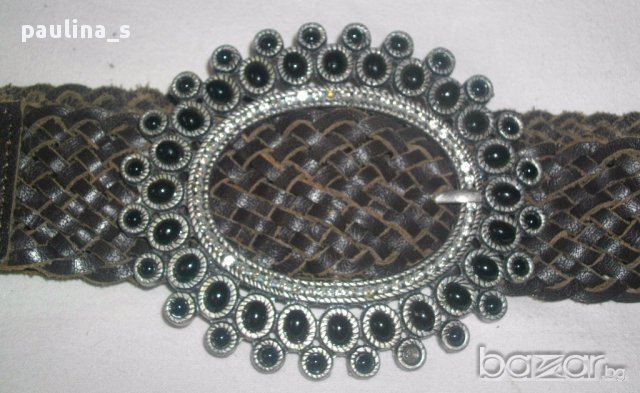 Дизайнерски декориран колан "S'Nob" / естествена кожа