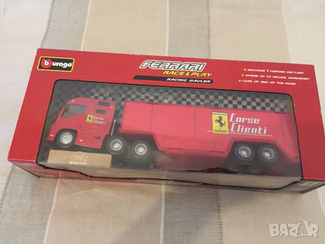 Bburago Ferrari - камион с 1 бр. кола 1:43, снимка 2 - Коли, камиони, мотори, писти - 23294147