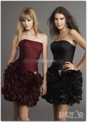 НОВА MORI LEE абитуриентска бална официална рокля тъмно червена S