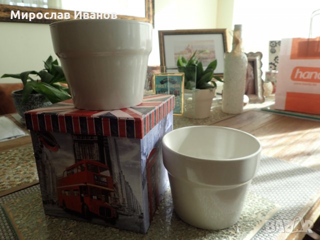 " Бежова саксия " - керамика от Швеция, снимка 3 - Градински цветя и растения - 22594254