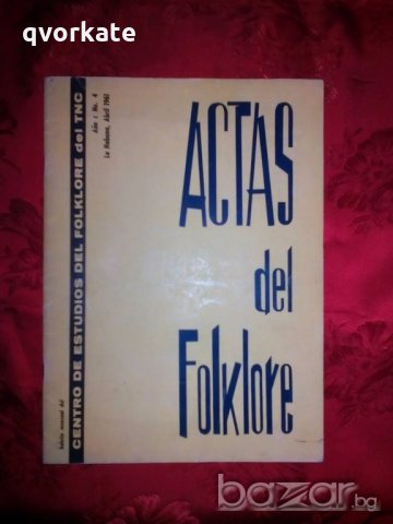 Actas del folklore - Argeliers León, снимка 1 - Списания и комикси - 19570545