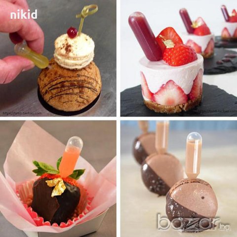 10 бр Мини пипета пипети за сироп сок декор украса на сладки сос мъфини кексчета, снимка 4 - Други - 20886771