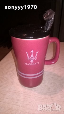 ❤️maserati-чаша керамика с капак-14х12х9см и лъжица-16см, снимка 2 - Колекции - 23334653