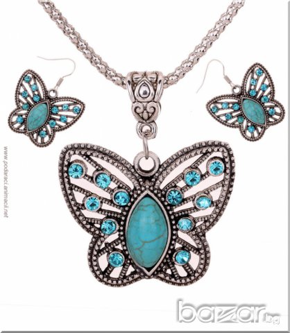 ПЕПЕРУДИ – КОМПЛЕКТ ТИБЕТСКО СРЕБРО, снимка 1