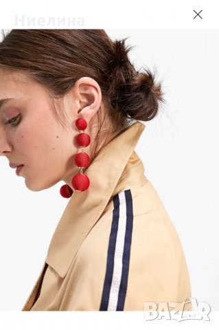 Нови червени обеци Stradivarius