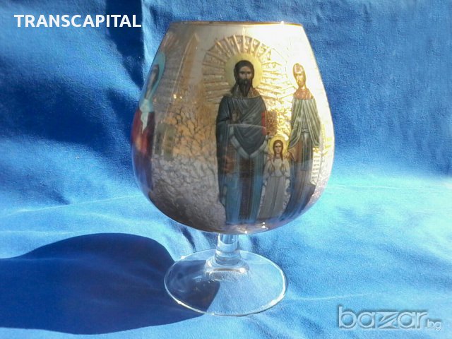 Стара кристална чаша със дебела свещ, снимка 3 - Антикварни и старинни предмети - 15386528