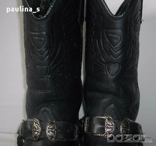 Vintage / Винтидж / Уникални боти от бизонски бокс "Joe Sanchez" genuine leather / естествена кожа , снимка 4 - Дамски боти - 14614539