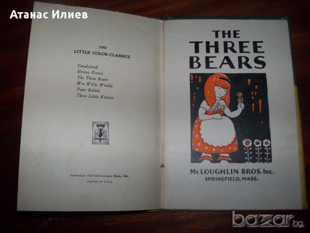  Стара детска книжка "Тhe three bears" американско издание от 1928г., снимка 2 - Детски книжки - 17156208