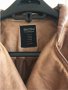 Дамско кожено яке BERSHKA, size M, екокожа, бежово-карамелено, златни ципове, като ново!!!, снимка 3