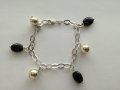  Сребърна гривна с оникс - сребро проба 925, снимка 3