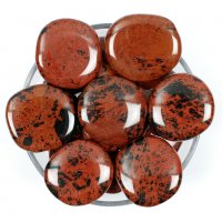 Palm Stones, Smooth Stones, Плоски камъни Махагонов Обсидиан, снимка 1 - Колекции - 24359075