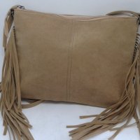 Дамска чанта Е-14 ресни, кафява, снимка 1 - Чанти - 18862513
