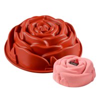Дълбок релеф голяма роза силиконова форма тава за направа печене кекс торта желиран сладкиш пай, снимка 1 - Форми - 22796534