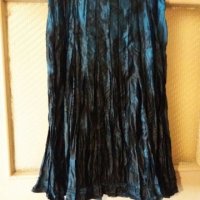 Дам.пола-"ESPRIT"/полиестер/,цвят-черно+петролено синьо. Закупена от Германия., снимка 1 - Поли - 21937498