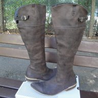 Маркови кафяви кожени дамски ботуши "Indigo Sport", естествена кожа, чизми, боти, зимни обувки, снимка 1 - Дамски ботуши - 15882482
