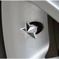 Капачки за вентили винтили сив хром тип звезди за кола автомобил джип мотор велосипед , снимка 1 - Аксесоари и консумативи - 21439570