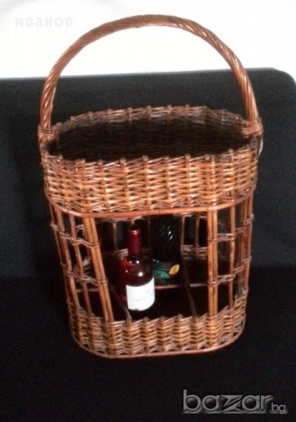 Винтидж кошница-барче за напитки, снимка 1