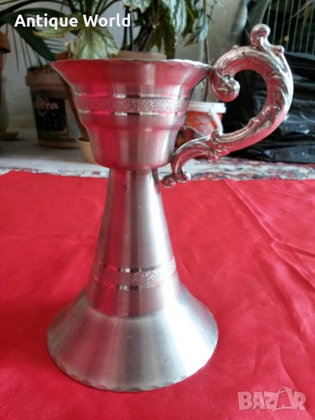 Рядък Красив Стар Свещник тип Бокал, снимка 1