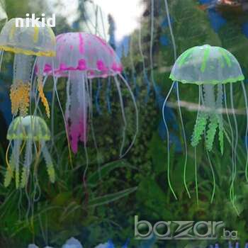 медуза за аквариум декорация фосфорен светещ ефект, снимка 1
