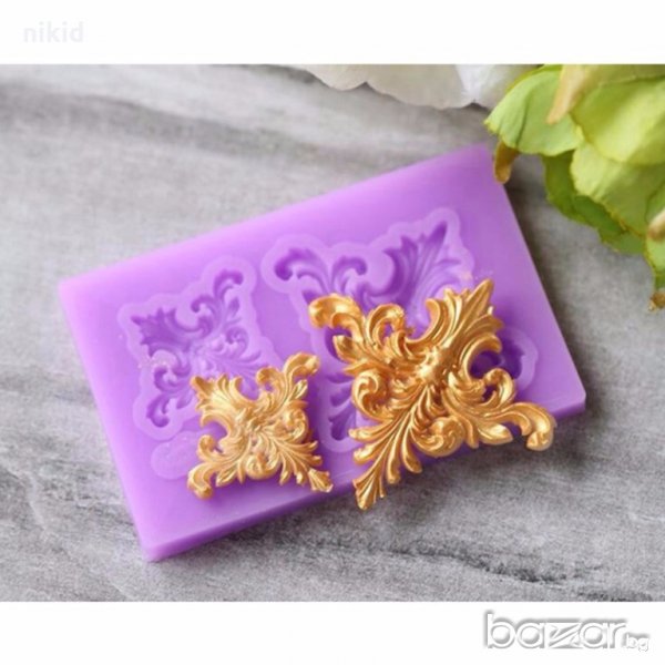 О-20 2 мини Орнамент силиконов молд форма декорация украса торта фондан, снимка 1