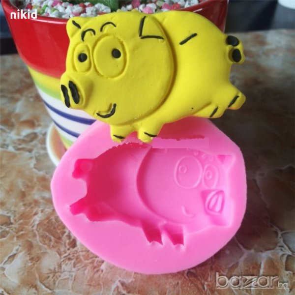 прасе свиня  силиконов молд форма декорация и украса торта фондан шоколад мъфини, снимка 1