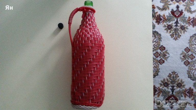 Стара Бутилка/Шише/Дамаджана с Красива Оплетка с Тапа-2.2л, снимка 1