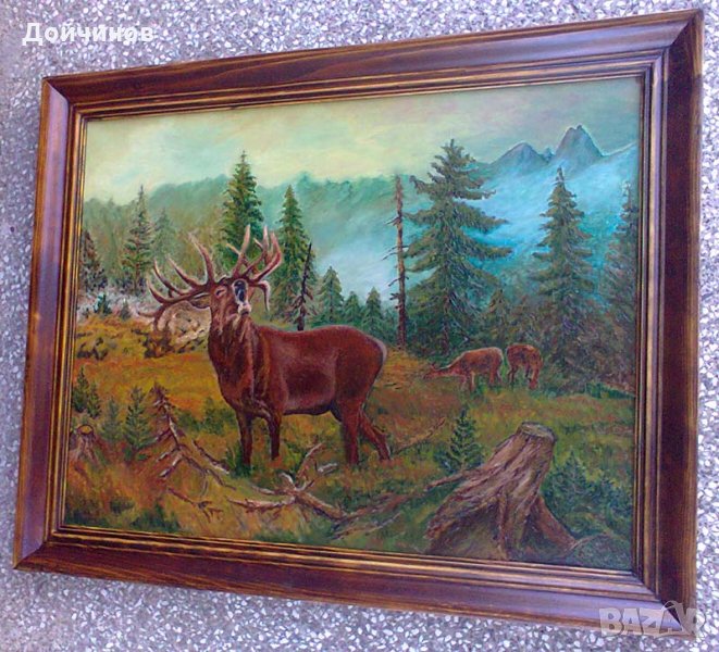 ''Някъде из Рила'' / привечер /, живопис, мaслени бои, снимка 1