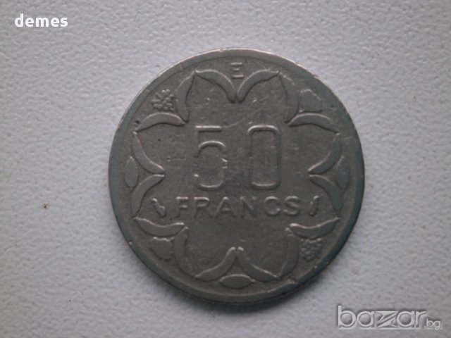 50 сефа франка-Централни африкански щати,1977 г., Е-Камерун 25L, снимка 1