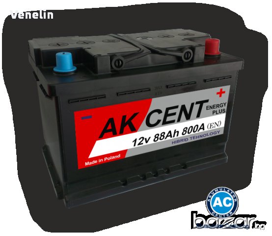 Акумулатор Akcent 45 Аh, снимка 3 - Аксесоари и консумативи - 11613622