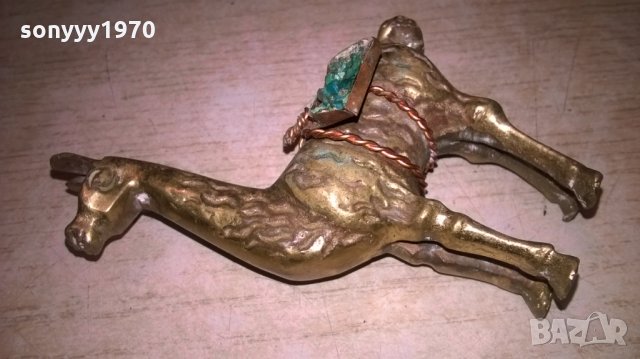 лама-масивен мед/месинг-внос испания-10х9х3см, снимка 5 - Колекции - 25244462