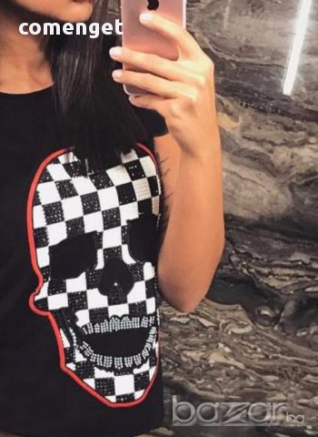 ХИТ! Дамски топ FASHION CHESS с PP принт! Бъди различна поръчай с твоя снимка!