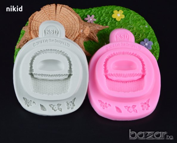 кошница и цветчета силиконов молд форма за украса торта сладки с фондан мъфини, снимка 3 - Форми - 18546601