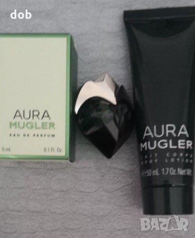 Нов комплект THIERRY MUGLER AURA 5 ml  EDP + 50 ml боди лосион + козметична торбичка, снимка 4 - Козметика за тяло - 22947392