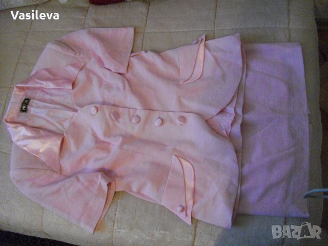 Дамско ново костюмче розово с къс ръкав, снимка 1 - Костюми - 23358468