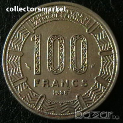 100 франка 1986, Камерун