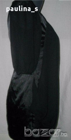 Уникална черна рокля / копринен сатен и органза / "YSL" , снимка 4 - Рокли - 18008668