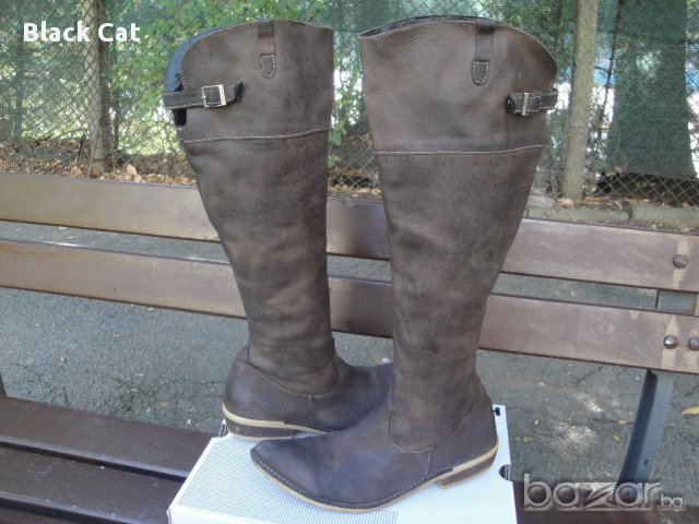 Маркови кафяви кожени дамски ботуши "Indigo Sport", естествена кожа, чизми, боти, зимни обувки, снимка 1 - Дамски ботуши - 15882482
