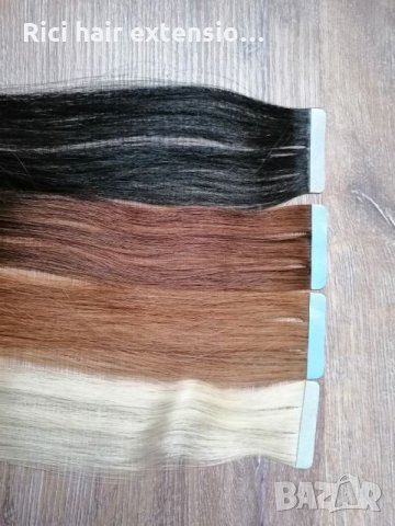 100 % Естествена коса на Стикери за трайно удължаване 50 см., снимка 2 - Аксесоари за коса - 22303033