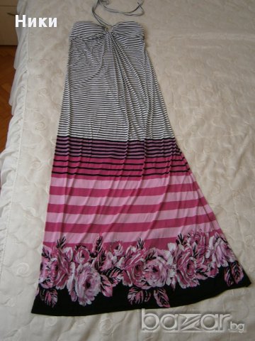 Нова дълга ластична рокля - размер Л с етикет, снимка 3 - Рокли - 11793423