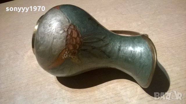 кана с морски мотиви-мед/месинг-20х17х13см-внос швеицария, снимка 7 - Колекции - 22968452