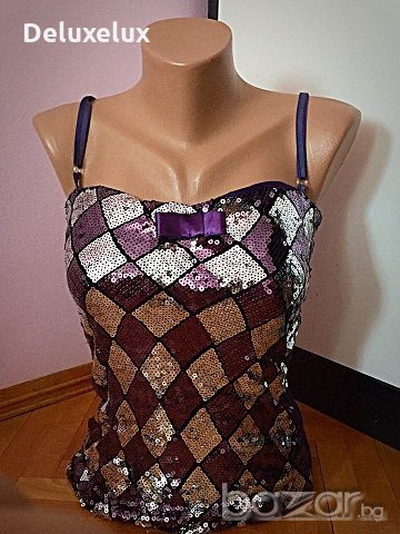 Страхотен потник с пайети на ромбчета