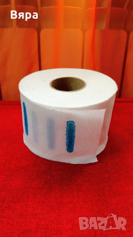 Креп хартия ролка - бяла със сини лентички!, снимка 2 - Изкуствени цветя - 21814867