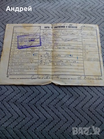 Стара карта за собственици и наематели