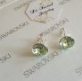Сребърни обеци на винт с кристали Swarovski Crystal, снимка 1 - Обеци - 24827445