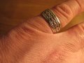 Стар Мъжки сребърен пръстен старинна халка - ръчна изработка  с маркировка , снимка 3