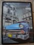 3Д картина пано със синя кола от Хавана