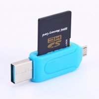Универсален четец за SD и Micro SD карти памет(USB и micro usb портове, снимка 2 - RAM памет - 15650936